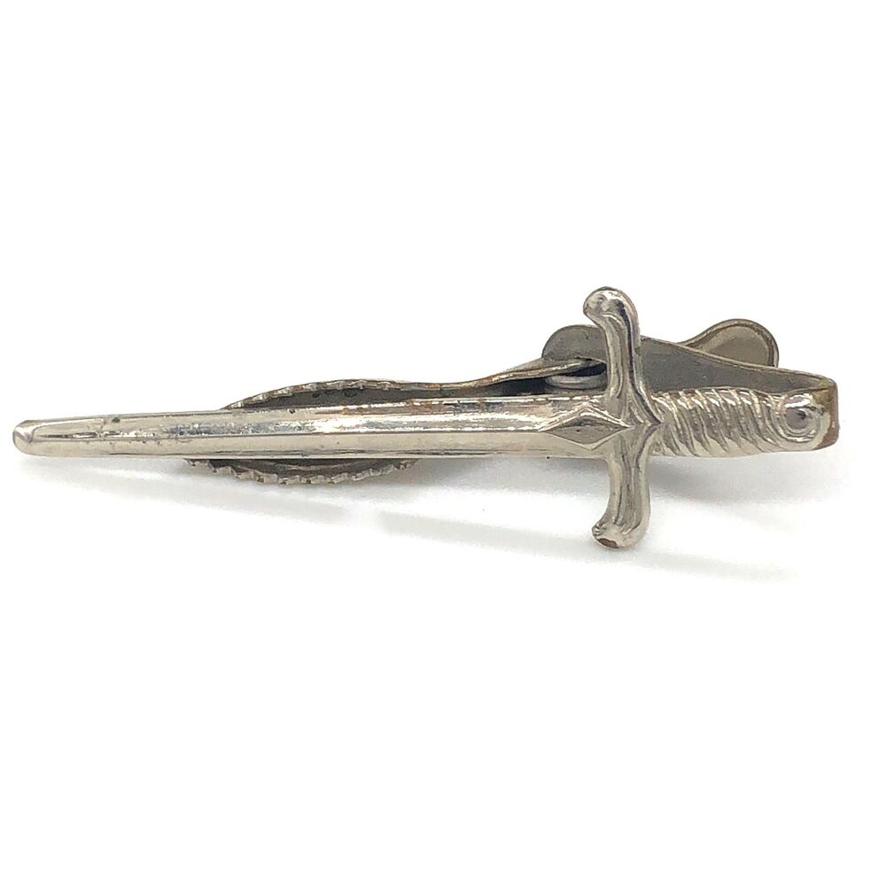 Vintage Tie Tac Sword Motif Silver